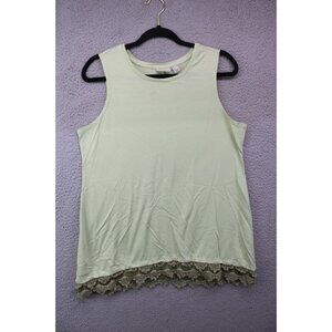 LOGO by Lori Goldstein Sleeveless Tunic-Lace Trim-Size Medium